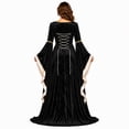 thumbnail image 4 of Domzest Halloween Costumes for Women Renaissance Long Bell Sleeve Lace-Up Medieval Dress Floor Length Gothic Princess Dresses, 4 of 6