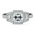 thumbnail image 2 of BERRICLE Sterling Silver Halo Wedding Engagement Rings 1.6 Carat Asscher Cut Cubic Zirconia CZ Statement 3-Stone Ring for Women, Rhodium Plated Size 10, 2 of 12