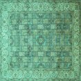 thumbnail image 1 of Ahgly Company Indoor Square Persian Turquoise Blue Traditional Area Rugs, 6' Square, 1 of 4