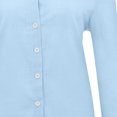 thumbnail image 6 of Ichuanyi Womens Shirts Clearance, Fashion Women's Loose Buttons Solid Lapel Long Sleeves T-shirts Blouse Tops, 6 of 6