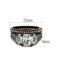 thumbnail image 2 of 4.5 Ct Emerald Cut Cz Dark Brown IP Wedding Engagement Ring Set Womens Size 5-10, 2 of 5
