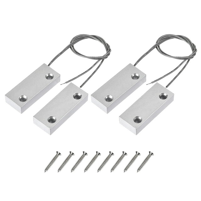 MC-52 NO Interruptor de contacto magnético de seguridad para puerta de garaje de rodillo gris plateado 2 juegos