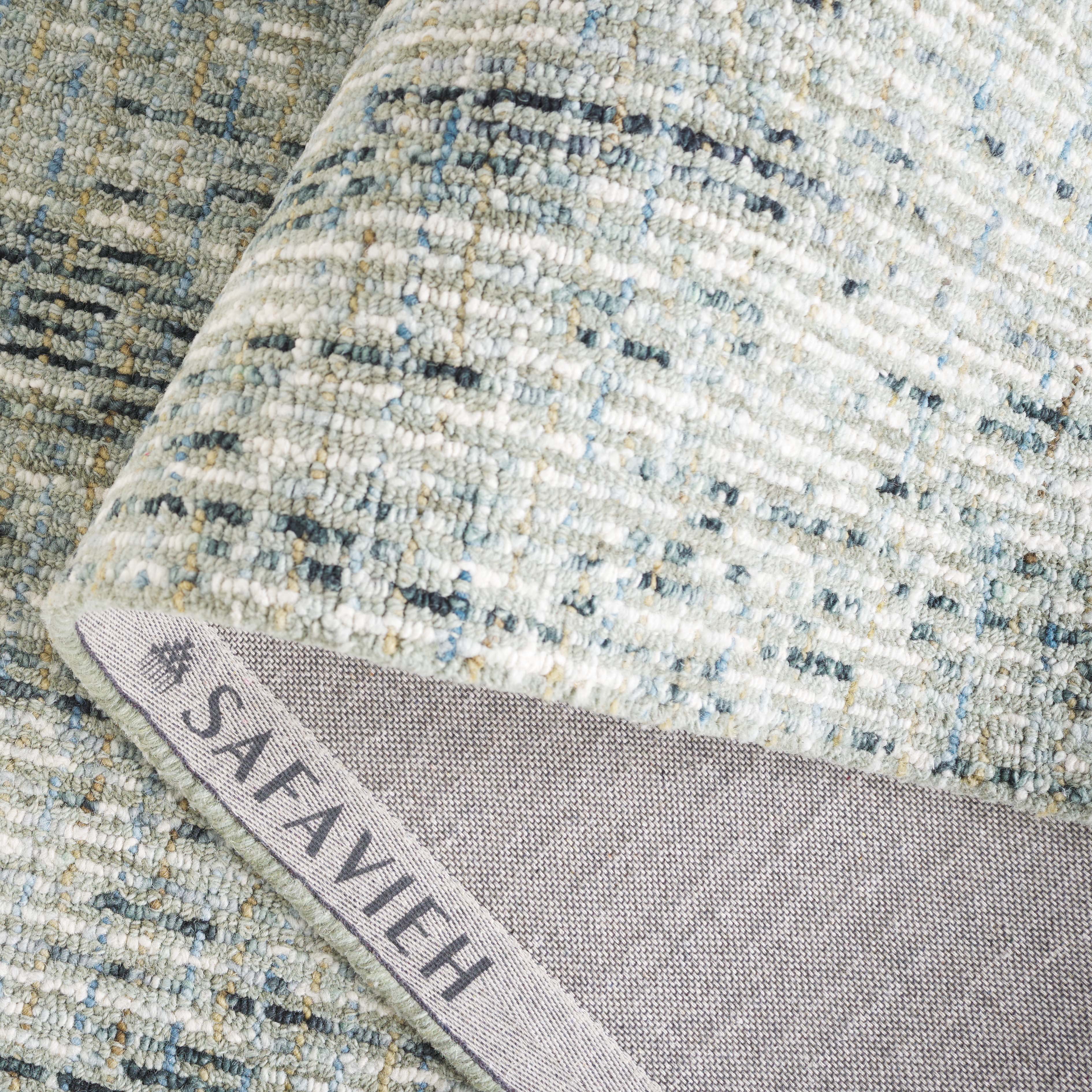 Safavieh Abstract Delia Distressed Wool Area Rug, Green/Ivory, 6' x 9'
