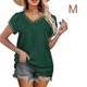 thumbnail image 3 of Guardurnaity Camiseta de algodón para mujer, camiseta informal de manga corta holgada de Color sólido, camiseta de verano para deportes escolares, Prendas para la parte del cuerpo Verde M, 3 of 6