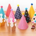 thumbnail image 2 of 11pcs Cake Birthday Party Cone Hats with Pom Poms, 2 of 5