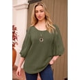 thumbnail image 2 of Roaman's Women's Plus Size Lace Sleeve Sweater, 2 of 5