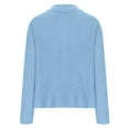 thumbnail image 6 of Women's Winter Warm Sweaters Lapel Knitted Loose Casual Solid Color Long Sleeved Light Blue V Neck Fall Clothing S-2XL, 6 of 7