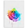 thumbnail image 2 of Multicolore Rose Aquarelle Fleur - Impression sur Toile Florale, 2 of 3