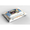 thumbnail image 2 of Ambesonne Pug Pillow Sham 2 Pack, Dog Bath Caricature Funny, 26"x20", Pale Brown Pale Blue, 2 of 3