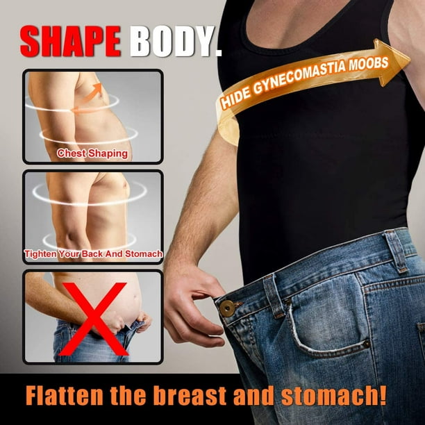 Men's Chest Compression Shirt to Hide Gynecomastia Body Shaper Abdomen Slim  Vest