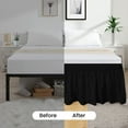 thumbnail image 2 of CCNY Wrap Around Style Bed Skirt Short Queen Black 15" Microfiber Bed skirt, 2 of 6