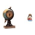thumbnail image 1 of Figura decorativa, reloj de mesa coleccionable, adorno artesanal para estante, oficina, chimenea, dormitorio, armario., 1 of 8