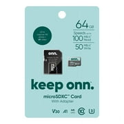 بطاقة ذاكرة فلاش ONN 64 جيجابايت فئة 10 U3 MicroSDXC