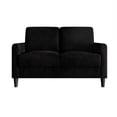 thumbnail image 3 of Home Design Goliad Velvet Arm Loveseat with Pocket Spring, Soft Cushions, Clean Lines Design, Black, 3 of 9