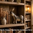 thumbnail image 6 of Rustic Donkey Figurine for Farmhouse Decor Distressed Brown Statue Vintage Western Style, Tabletop Ornament, Shelf & Office Display, Country Decor, Distressed Finish(2pcs), 6 of 7