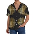 thumbnail image 1 of Fotbe Gold Mandala Camisa Estampada de Manga Corta para Hombre, Casual de Verano, Estilo Playero, Sin Arrugas-4X-Large, 1 of 5