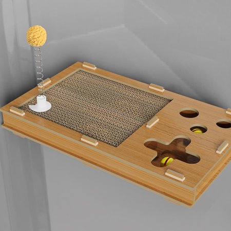 Cat Scratcher Cardboard Cat Scratching Board Cat Exercise with Bell Ball Toy Cat Scratch Pad Cat Claw Grinding Pad Furniture Protection