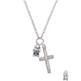 thumbnail image 2 of Delight Jewelry Silvertone Napoleon's Small Bee Be Strong and Courageous Engraved Cross Zoey Necklace, 28", 2 of 4