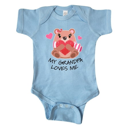 

Inktastic My Grandpa Loves me- bear and hearts Gift Baby Boy or Baby Girl Bodysuit