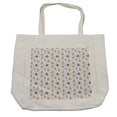 thumbnail image 1 of Vintage Shopping Bag, Traditional Memphis Colorful Pyramid Style Design Retro Eighties Nineties Pattern, Eco-Friendly Reusable Bag for Groceries Beach and More, 15.5" X 14.5", Cream, by Ambesonne, 1 of 2