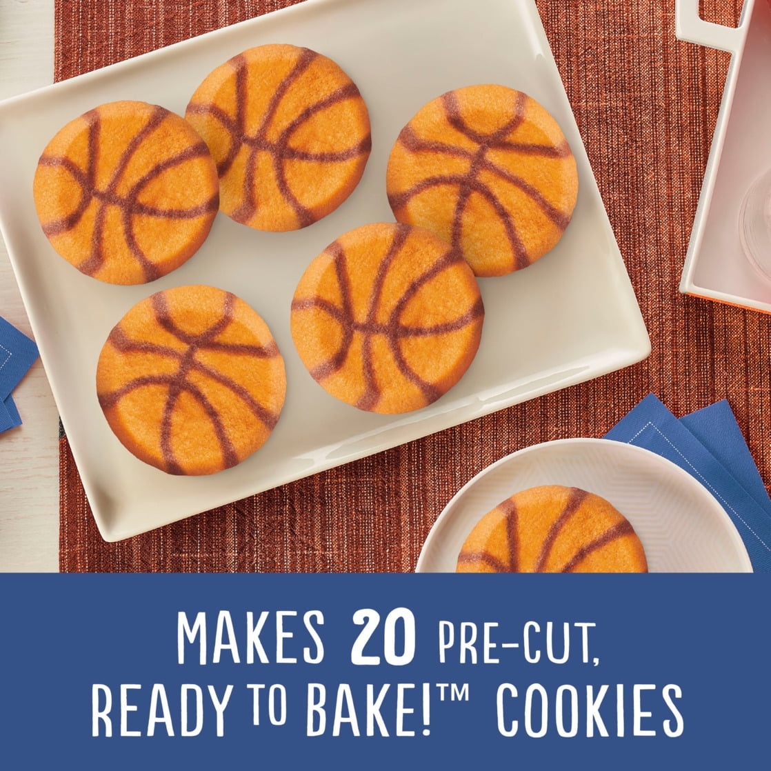 Pillsbury Ready to Bake Basketball Shape Sugar Cookie Dough, 20 Pre-Cut Cookies, 9.1 oz