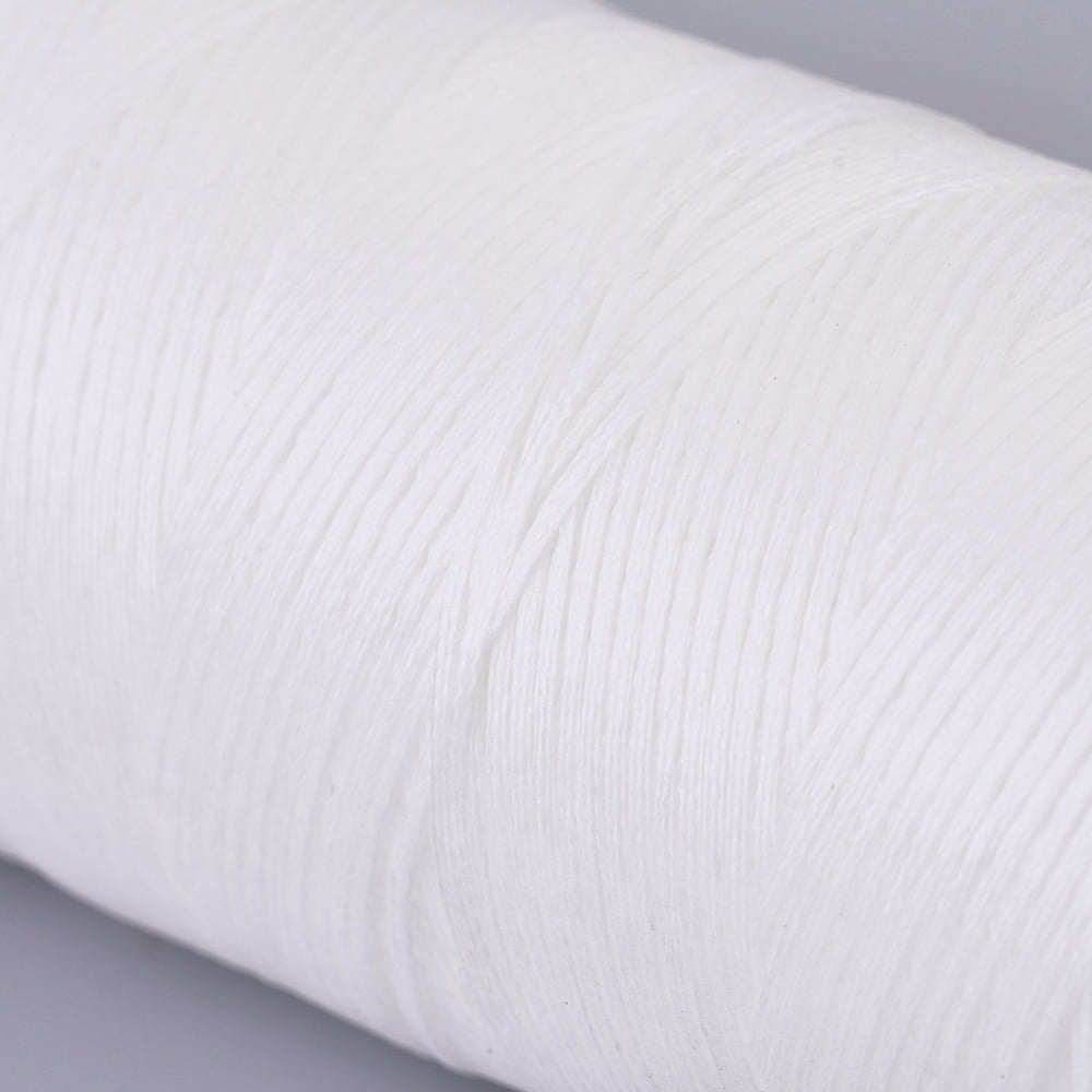3rolls Waxed Polyester Cord Micro Macrame Cord Waxed Sewing Thread Flat White 0.8mm about 284.33 yards(260m)/roll