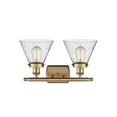 thumbnail image 5 of Innovations Lighting  Ballston Urban Cone - 2 Light 18" Bath Vanity Light Plated Smoke/Brushed Brass Finish, 5 of 5