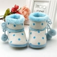 thumbnail image 2 of Lovebay Infant Boots Winter Baby Girl Shoes Soft Sole Anti-Slip Toddler Snow Warm Prewalker Newborn Slippers Wave Point Blue 6-12 Months, 2 of 6
