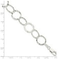 thumbnail image 4 of Auriga Fine Jewelry 925 Sterling Silver Fancy Hammered Bracelet 7.5inch for Women, 4 of 6
