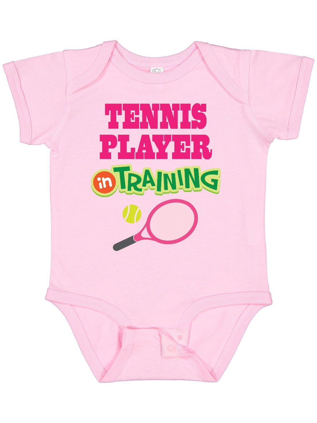 Inktastic Future Tennis Player in Training Newborn Short Sleeve Bodysuit Female Pink Newborn