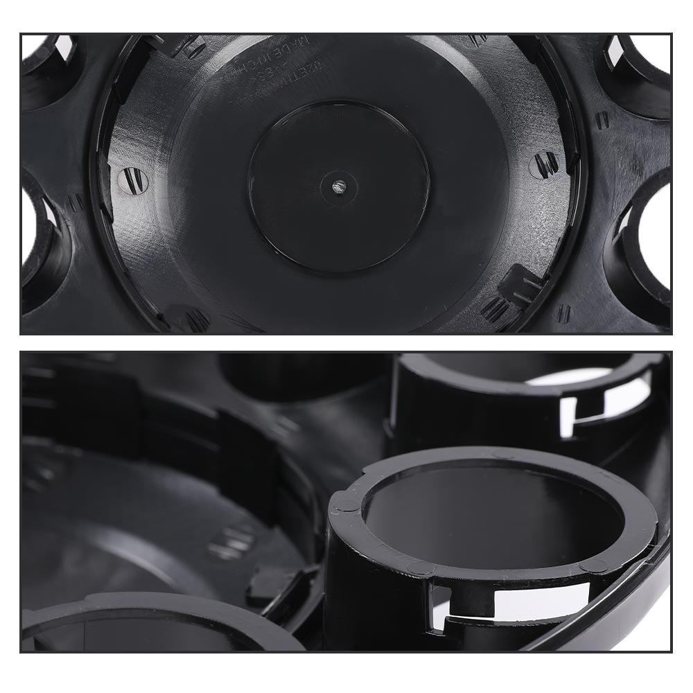 Pair 33mm Hub Axle Front Wheel Covers For Semi Trucks - Satin Black ABS Plastic