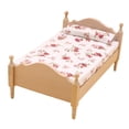 thumbnail image 3 of Cama de madera en miniatura, accesorios de escena DIY, modelo de cama individual para decoración de de la madera Zulema Cama de miniaturas de casa de muñecas, 3 of 8