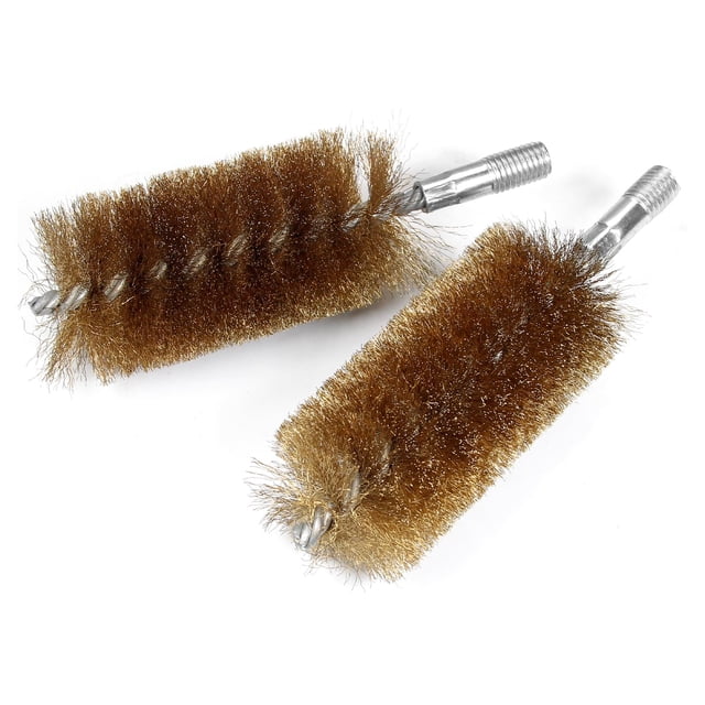 Utoolmart Brosse de Nettoyage pour Tube en Fil de Cuivre, Brosse de Nettoyage Ronde pour Cheminée, Brosse de Nettoyage à Interface Filetée M12, Diamètre 50mm 160mm Longueur, 2 Pcs