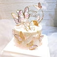 thumbnail image 3 of Farfi Cake Topper Anti-fall Innovative Lightweight Realistic Butterfly Baking Insert Card Party Decor (Pink Type B), 3 of 13