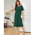 thumbnail image 2 of Ekouaer Long Nightgowns for Women Short Sleeve Cotton Womens Night Gowns for Sleeping Maxi Long Soft Sleep Shirts, 2 of 6