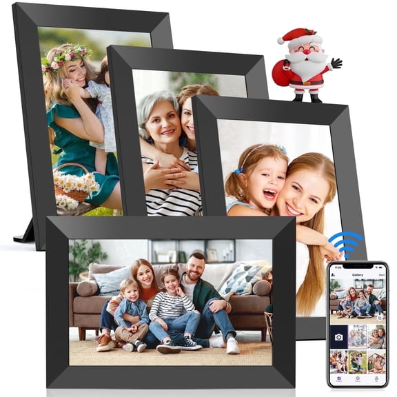 10.1 Inch WiFi Digital Photo Frame, 4 Pack Electric Digital Frames with 32G Storage, Support Auto Rotate, Wall Mountable, Photo Sharing via Free Uhale APP, Best Gift / Present Choice