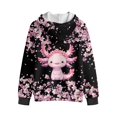 thumbnail image 2 of Uorisanigo Zip-Up Hooded Sweatshirt Hoodie for Boys and Girls Long Sleeve Pink Cherry Blossom Axolotl Pullover Sweatshirt Coat Jackets Fall Winter Jacket Sweatshirts, 2 of 7