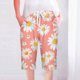 thumbnail image 1 of Puntoco Pantalones cortos de verano para mujer, moda 2024, pantalones cortos para mujer, pantalones casuales, pierna recta, cordón, cintura elástica, pantalones sueltos y cómodos con bolsillos, 1 of 5