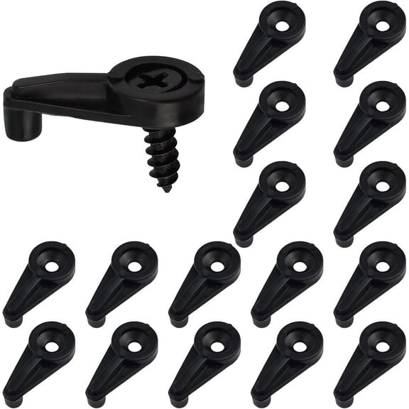 100PCS Glass Retainer Clips with Screws, 4MM Glass Panel Retainer Clips Glass Door Plastic Retainer Clips Window Clips for Fixing Glass Cabinet Doors (Black)