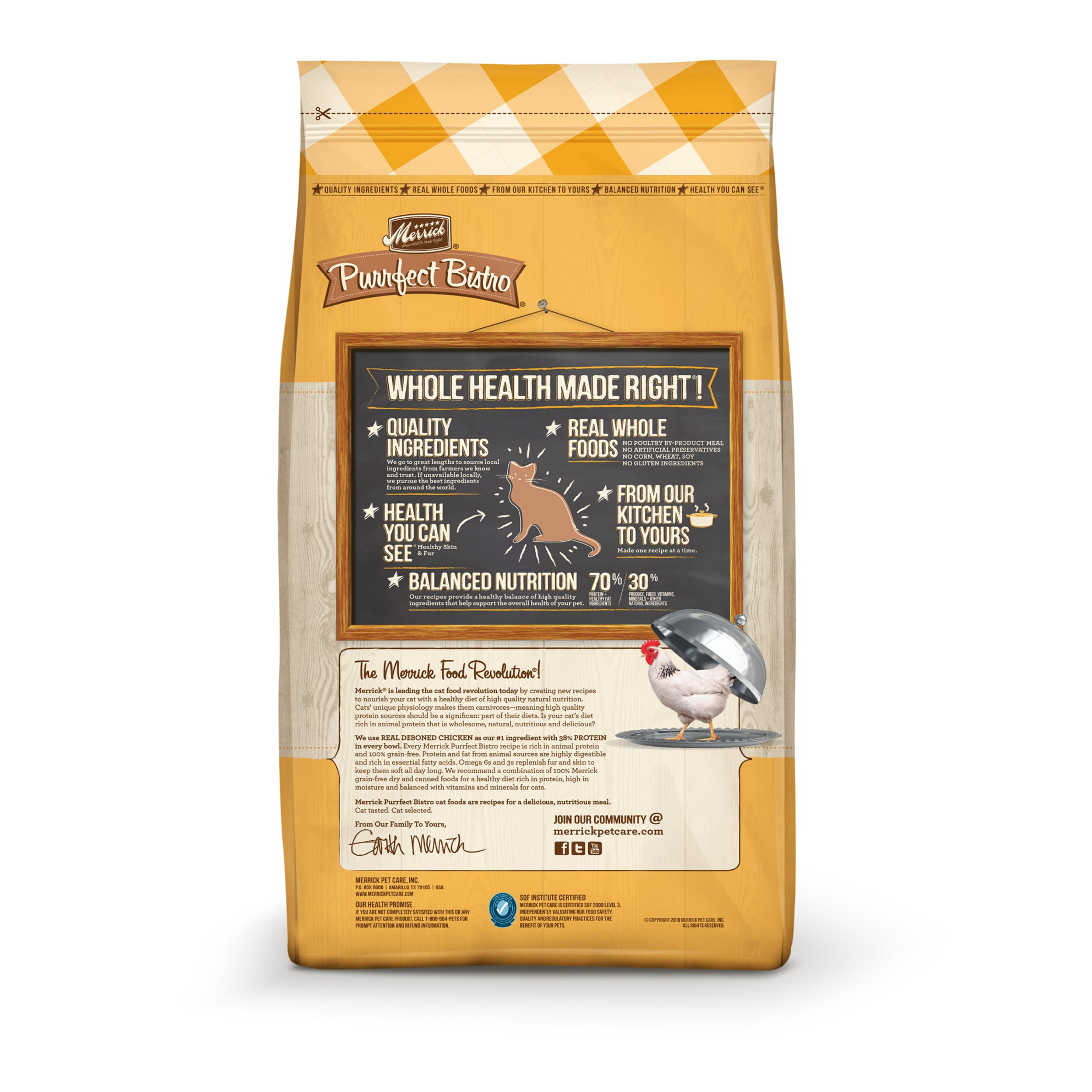 Merrick Purrfect Bistro, Grain Free Dry Cat Food, Chicken & Sweet Potato, 7 lb Bag