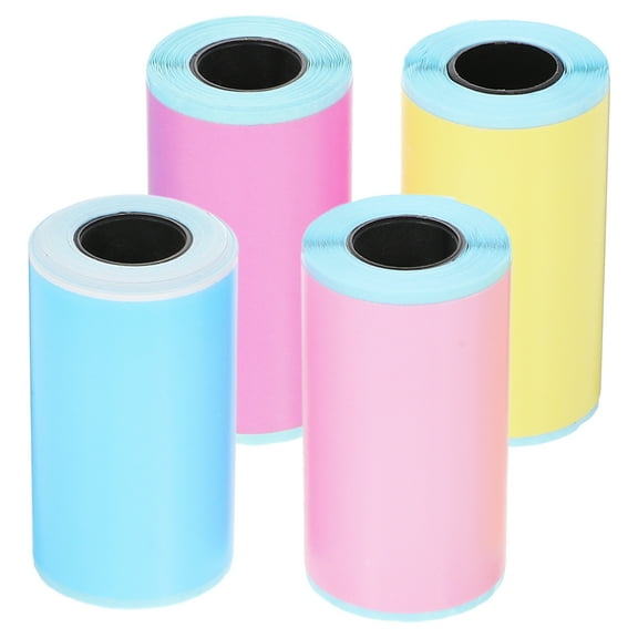 4 Rolls Thermal Labels Self Adhesive Thermal Printer Stickers Name Tag Mini Thermal Printer Sticker
