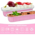 thumbnail image 2 of QKURT 50 Set Mini Cake Pans with Lids and Spoons, 6.8oz Disposable Aluminum Foil Mini Loaf Pans for Home Kitchen Supplies, Pink, 2 of 6