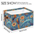thumbnail image 3 of Foldable Storage Basket,Canvas Fabric Foldable Storage Bins with Handles Open Home Storage Bins Boxes for Toy Book Shelf Closet Baskets Parrots and Butterflies Pattern, 3 of 8