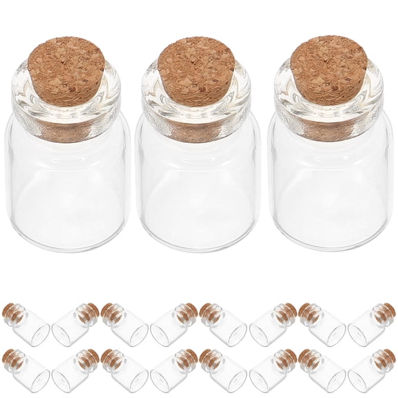 OUNONA 20 Pcs Miniature Bottles for Wedding Tiny Cork Glass Baby