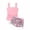 00-Pink12, variant on Girls 2-Piece Swimsuit Tropical Print Tankini Set Bathing Suit with UPF50+