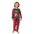 thumbnail image 4 of Popvcly Matching Family Pajamas Sets Christmas PJ's Sleepwear Printed Top with Plaid Bottom Black S-2XL, 4 of 10