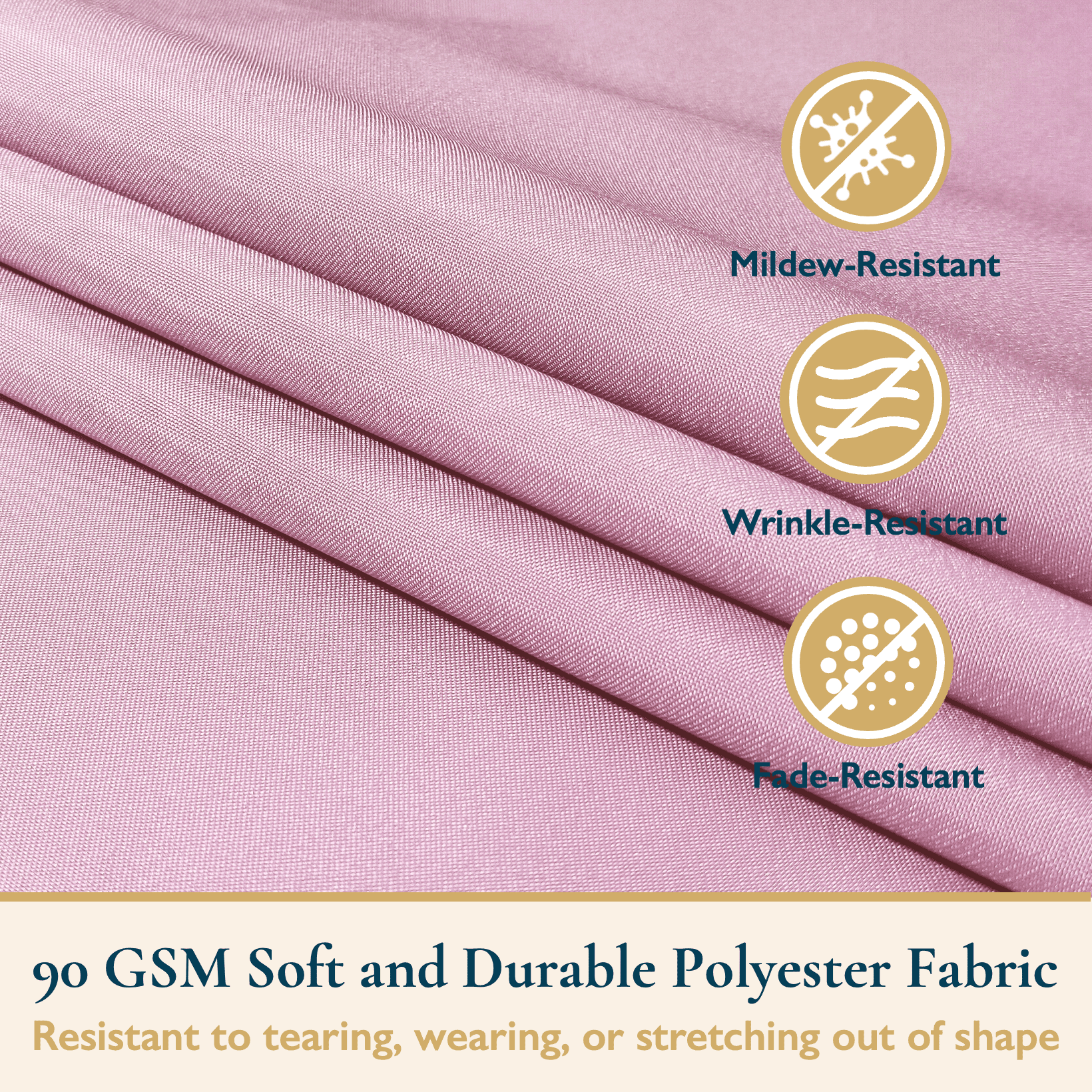 ComfiTime Shower Curtain/Liner with Hooks – 2-in-1 Mold/Mildew-Resistant, Weighted-Hem Fabric Bathroom Curtain, Water-Repellent TPU Coating, Machine-Washable, Fade-Resistant, Blush Pink, 72*96