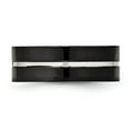 thumbnail image 3 of Stainless Steel Polished Black IP-plated CZ Grooved 8mm Comfort Fit Band, 3 of 8