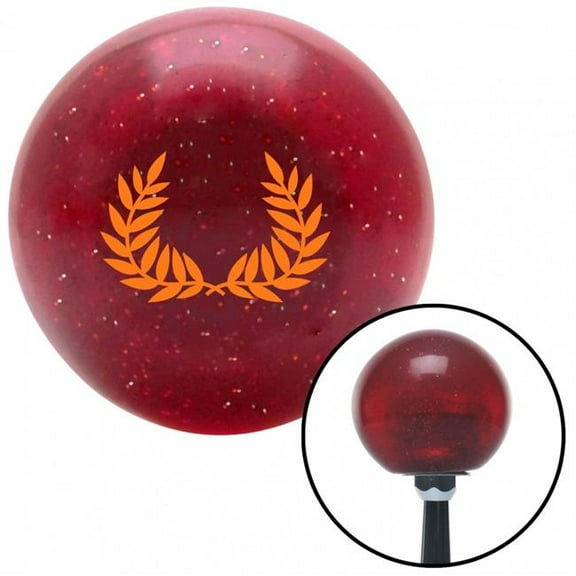 American Shifter 57051 Orange Hawaiian Leaf No.2 Red Metal Flake Shift Knob with M16 x 1.5 Insert Shifter