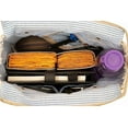 thumbnail image 3 of Rajeriya Sel De Mer Canvas & Cowhide Tote Bag - Upcycled Radiant Leather Hand Bag, 3 of 5